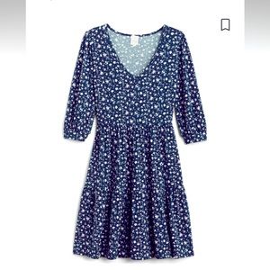 Magdalena tiered floral navy dress